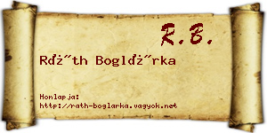 Ráth Boglárka névjegykártya